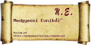 Medgyessi Euniké névjegykártya